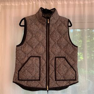 J. Crew black and white herringbone vest.